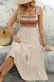 Vestido de verano Light Kahki A Line con lazo