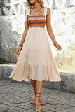Vestido de verano Light Kahki A Line con lazo