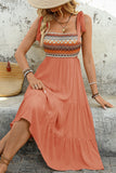 Vestido de verano Light Kahki A Line con lazo
