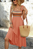 Vestido de verano Light Kahki A Line con lazo