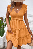 Vestido corto de verano negro con escote en V negro