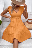 Vestido corto de verano negro con escote en V negro