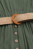 Vestido de verano A Line verde militar con cinturón