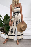 Vestido de verano palabra de honor con estampado Kahki claro