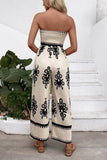 Vestido de verano palabra de honor con estampado Kahki claro