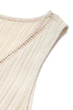 Vestido largo de verano con cuello en V de la línea A de albaricoque
