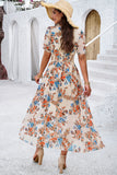 Vestido largo de verano floral Apricot A Line