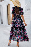 Vestido largo de verano floral Apricot A Line