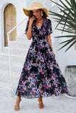 Vestido largo de verano floral Apricot A Line