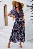 Vestido largo de verano floral Apricot A Line
