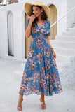 Vestido largo de verano floral Apricot A Line