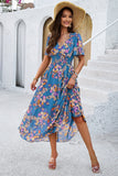 Vestido largo de verano floral Apricot A Line