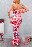 Vestido largo de verano con estampado azul sirena