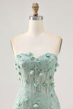 Sage Sweetheart Corsé Apliques Vestido Corto De Regreso A Casa