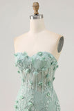 Sage Sweetheart Corsé Apliques Vestido Corto De Regreso A Casa
