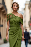 Vestido de Sirena Negro Asimétrico Madre de la Novia con Apliques