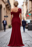 Vestido de Sirena Negro Asimétrico Madre de la Novia con Apliques