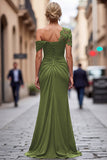 Vestido de Sirena Negro Asimétrico Madre de la Novia con Apliques