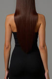 Vestido Formal Largo con Cuello en V y Encaje