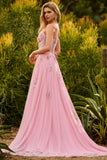 Corsé de cuentas rosas, vestido largo de graduación con lentejuelas, corsé de cuentas rosa