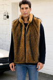 Chaleco de invierno de piel sintética gris claro para hombre