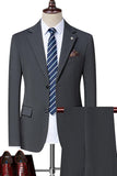 Solapa con muescas negras Singel Breasted 2-piece Trajes para hombre