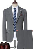 Solapa con muescas negras Singel Breasted 2-piece Trajes para hombre
