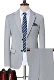 Solapa con muescas negras Singel Breasted 2-piece Trajes para hombre