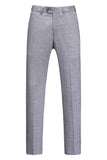 Solapa de muesca a cuadros gris 3 piezas Trajes formales para hombre