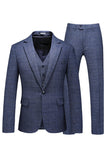 Trajes de fiesta de 3 piezas para hombre con solapa de cuadros a cuadros para hombre