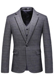 Trajes de fiesta de 3 piezas para hombre con solapa de cuadros a cuadros para hombre