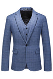 Trajes de fiesta de 3 piezas para hombre con solapa de cuadros a cuadros para hombre