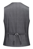 Trajes formales de 3 piezas con solapa de pico a cuadros grises para hombre