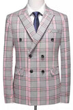 Trajes de fiesta para hombre con rayas rosadas y rayas de 2 piezas