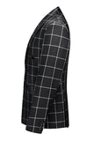 Trajes de fiesta para hombre con solapa de pico a rayas negras de 2 piezas