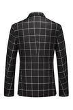 Trajes de fiesta para hombre con solapa de pico a rayas negras de 2 piezas