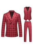 Trajes de fiesta para hombre con solapa de pico a rayas negras de 2 piezas