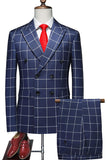 Trajes de fiesta para hombre con solapa de pico a rayas rosas de 2 piezas