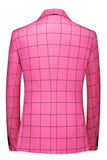 Trajes de fiesta para hombre con solapa de pico a rayas rosas de 2 piezas