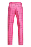 Trajes de fiesta para hombre con solapa de pico a rayas rosas de 2 piezas