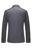 Trajes de 2 piezas a rayas con solapa de pico azul para hombre