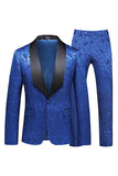 Trajes de fiesta para hombres de 2 piezas con solapa de chal negro