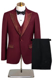 Trajes de 3 piezas para hombre con solapa de pico negro