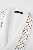 Trajes de hombre de 2 piezas con solapa de chal blanco con cuentas