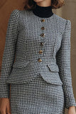 Vestido de trabajo midi lápiz de tweed gris de 2 piezas