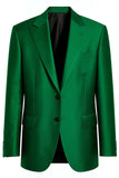 Blazer formal para hombre con solapa de pico verde oscuro
