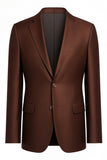 Blazer formal para hombre con solapa de muesca marrón oscuro