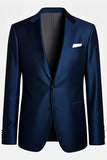 Blazer formal para hombre con solapa con muescas azul marino