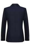 Trajes de hombre de 2 piezas a medida con solapa de pico de doble botonadura azul oscuro