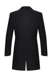 Esmoquin de 3 piezas para hombre con solapa de pico negro